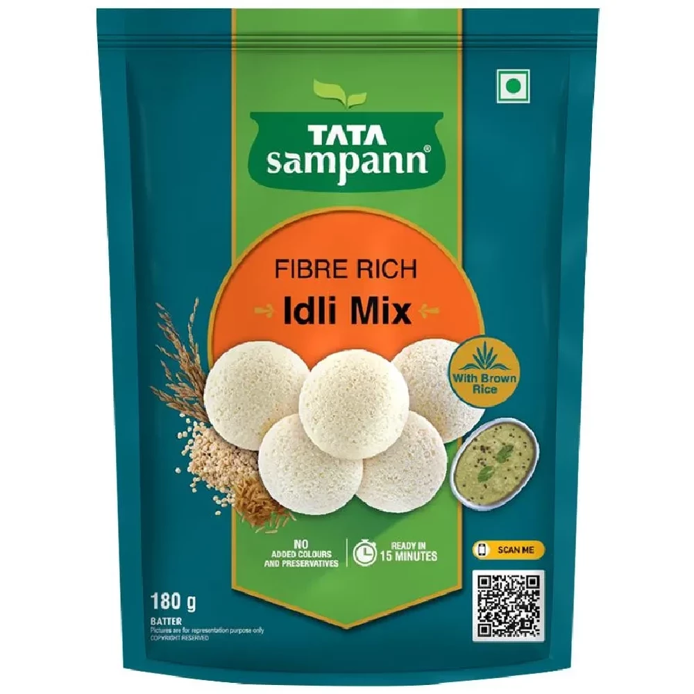 Tata Sampann Fibre Rich Idli Mix - Instant Ready To Cook Mix, 180g-2.webp